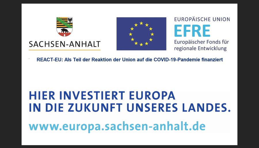 Zusammenstellung der  Logos der EU-Förderung des Programms "Kulturinvestitionsprogramm Digitalisierung REACT-EU".